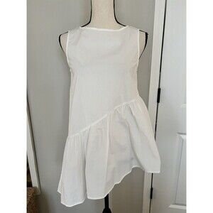 Crosby By Mollie Burch White Asymmetrical Tunic Blouse Size XS EUC